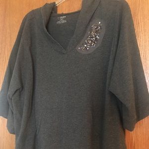 Lane Bryant 3/4 sleeve sweatshirt with hood